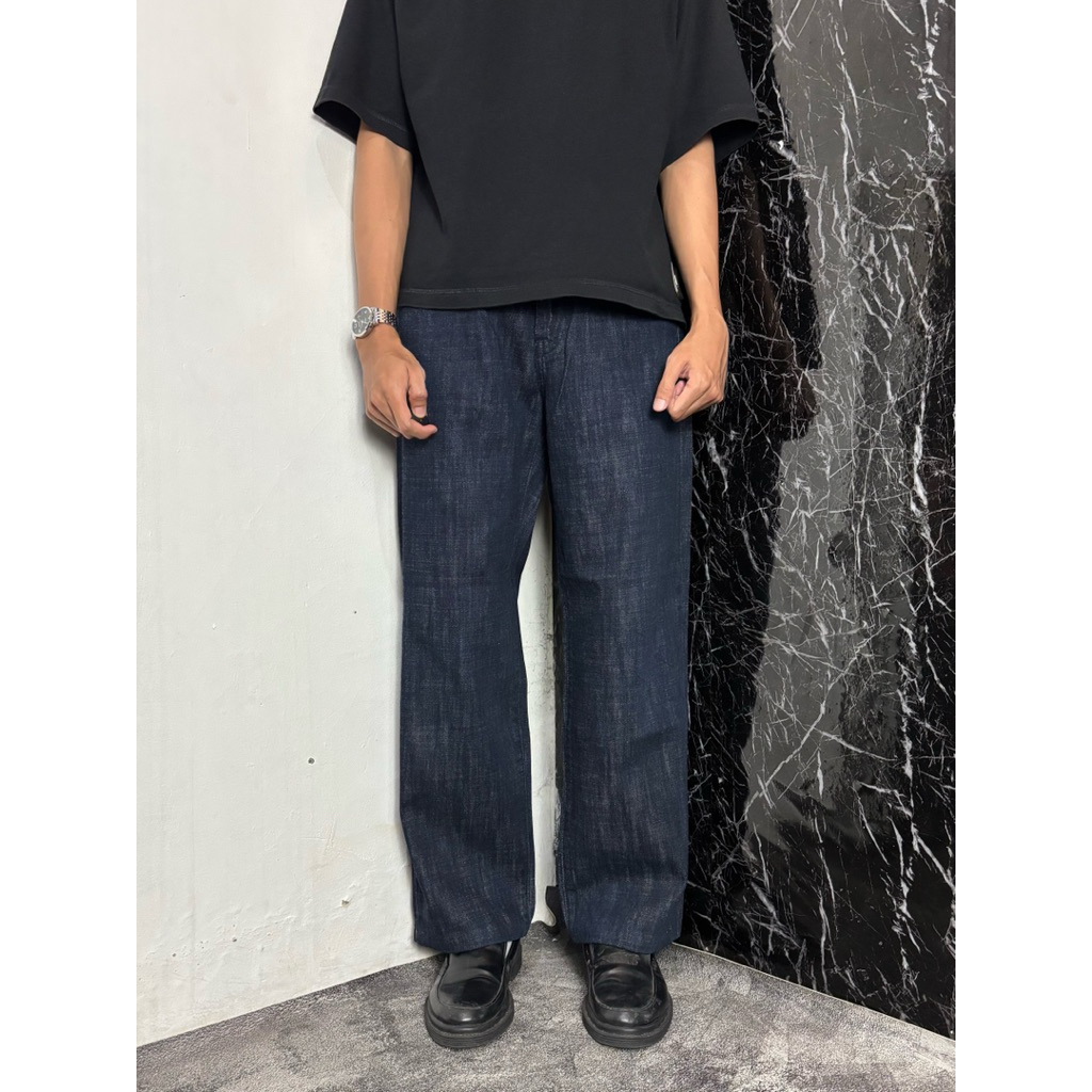 Loose Straight Jeans Navy Indigo by 8 SECOND