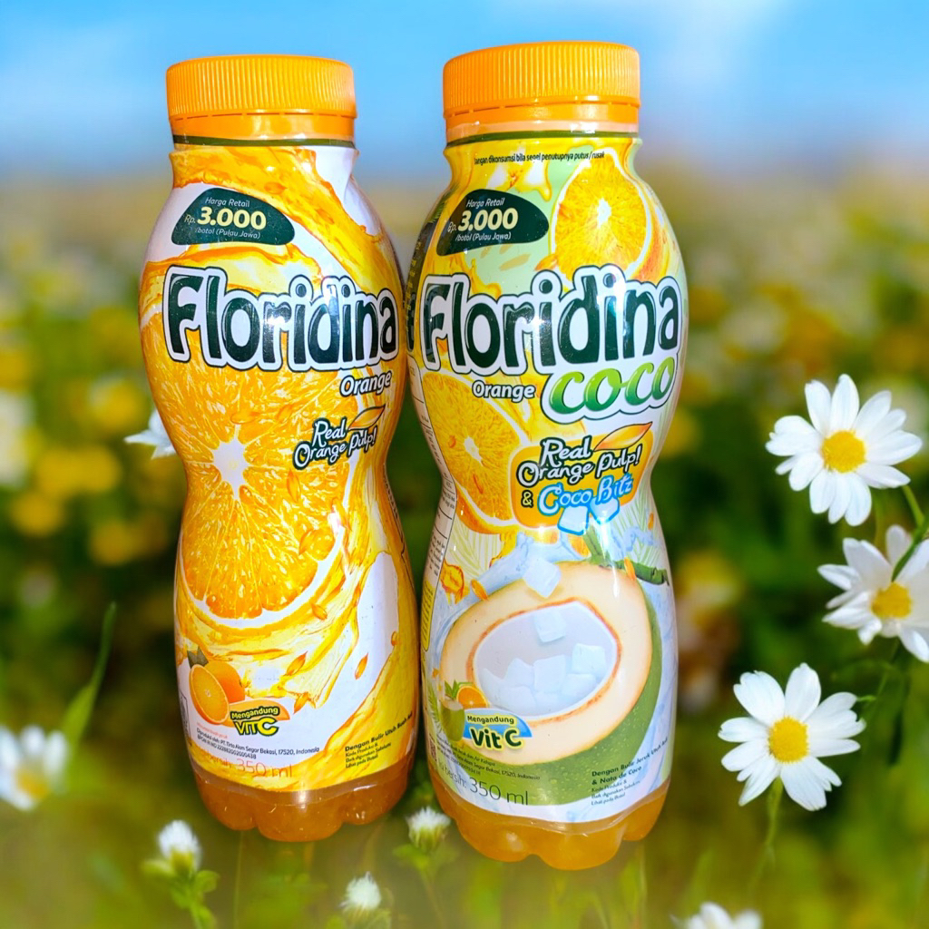 FLORIDINA 350ml REAL ORANGE PULP BULIR BUAH ASLI JERUK COCO BITZ WINGSFOOD BOTOL 350 ml VITAMIN C MI