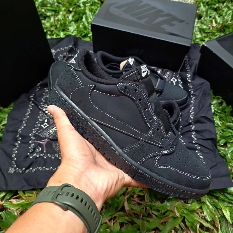 Air Jordan 1 Low Travis Scott Black Phantom Allblack Fullblack