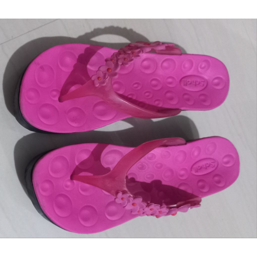 SANDAL WANITA WEDGES MAGENTA SCHOLL 24 CM TINGGI HAK 6CM