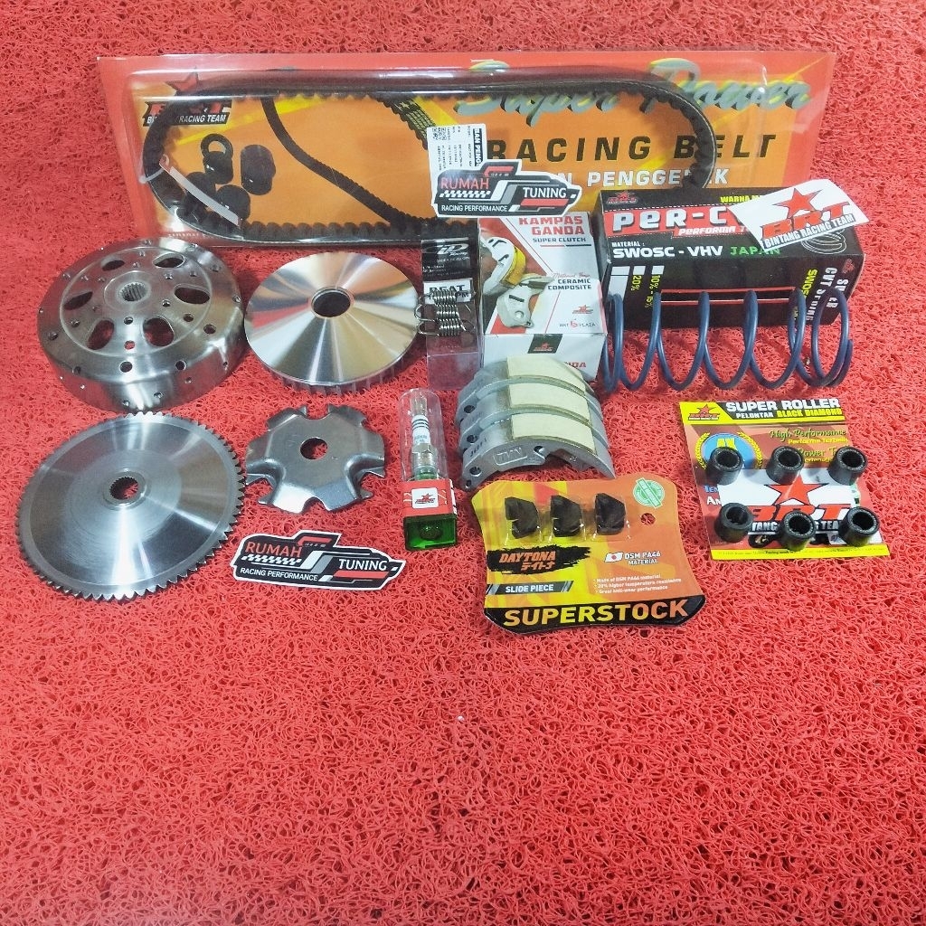 FULL UPGRADE CVT KIRIAN KVY BEAT KARBU SCOOPY KARBU SPACY KARBU VANBELT ROLLER KAMPAS GANDA PER CVT 