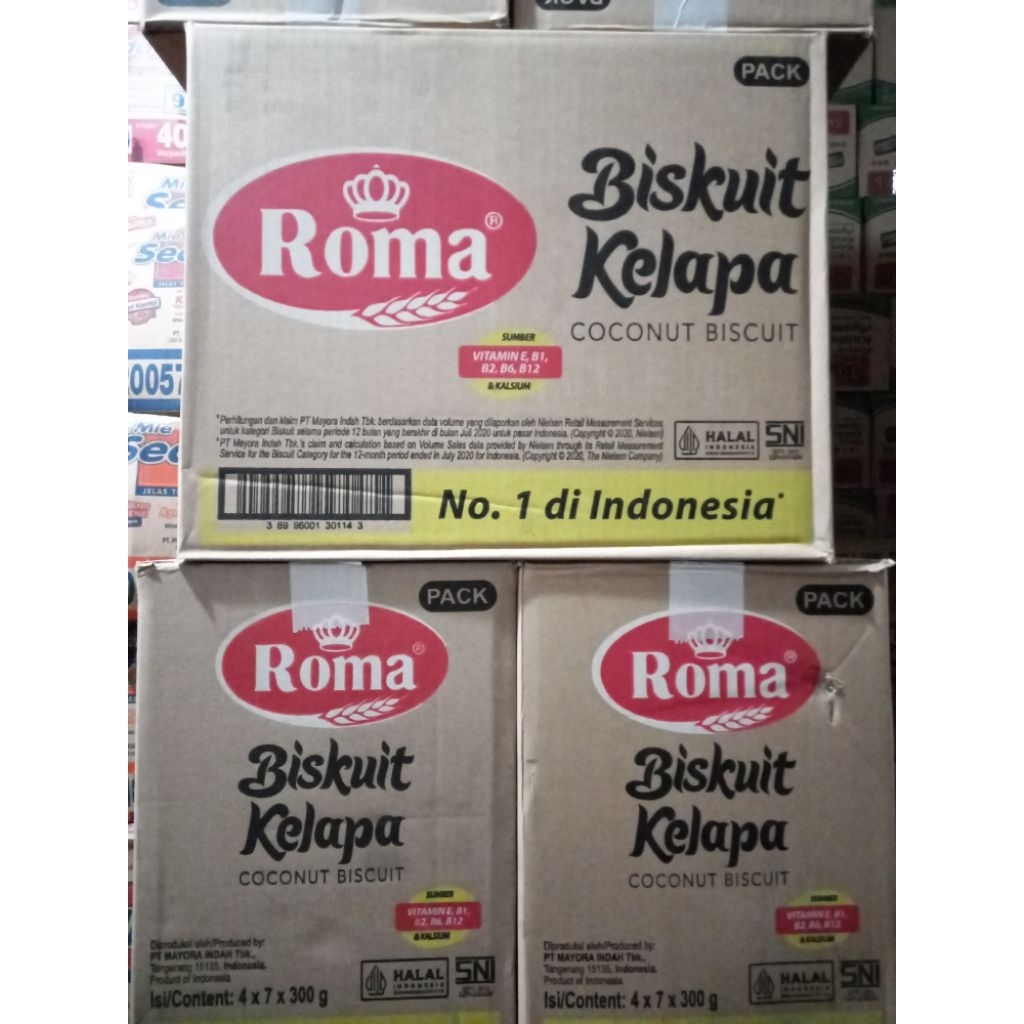 Roma Kelapa Biskuit 1 Dus Isi 28 pcs