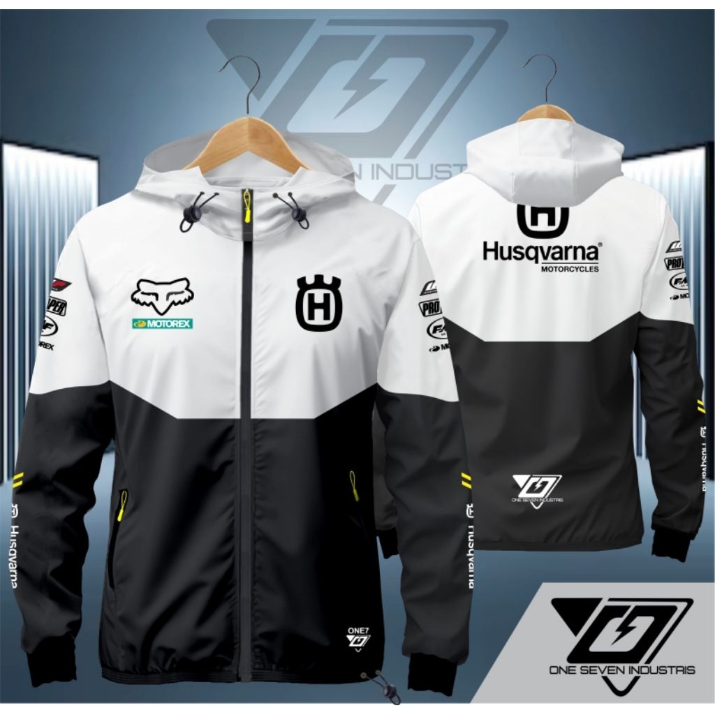 JAKET WINDBREAKER WATERPROOF HUSQVARNA MOTOR CROSS
