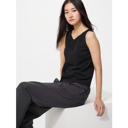 NEW Women Atasan Bra Kain Krep Jersey Kerah Lebar Tanpa Lengan Wanita Cewek Inner Top Tanktop Kaos D