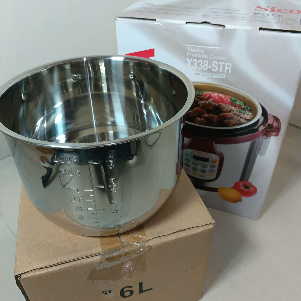 SICO | Bowl Inner Pot / Com Stainless Steel Presto HAMADA EPC X 338-STR / Presto Cooker 6 Liter