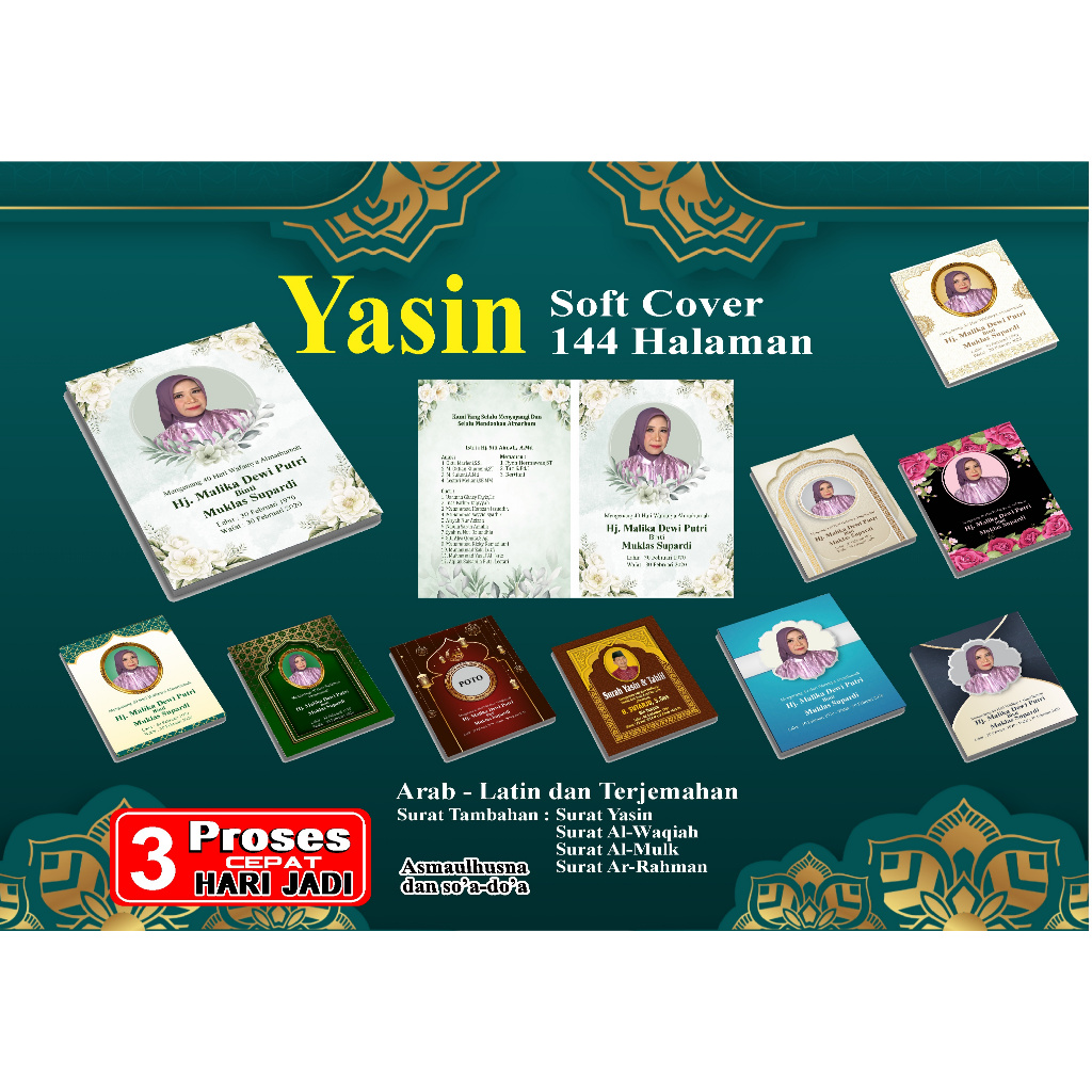 Buku Yasin dan Tahlil 144 Halaman  MURAH  I SOFT COVER - Poto di Cover Depan - Tanpa Sisipan