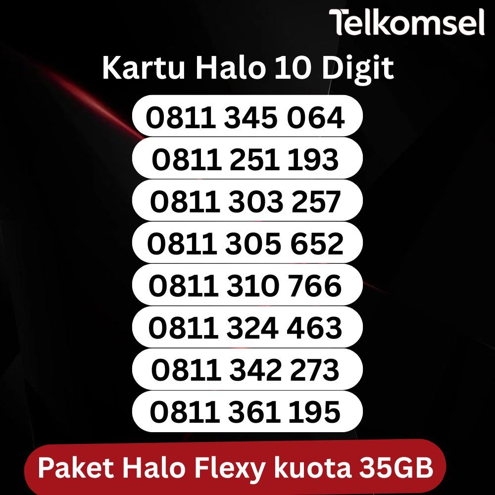 KARTU HALO / KUOTA MURAH / KUOTA MURAH TELKOMSEL / NOMOR CANTIK / NOMOR 10 DIGIT