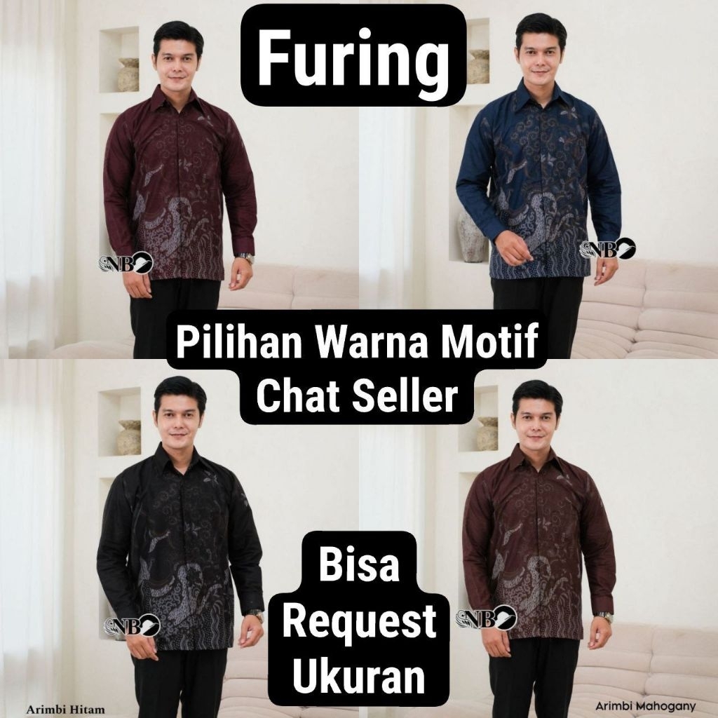 KEMEJA MOTIF ARIMBI & ROK LAPIS FURING / BAJU SERAGAM BATIK COUPLE PASANGAN SARIMBIT KELUARGA CUSTOM