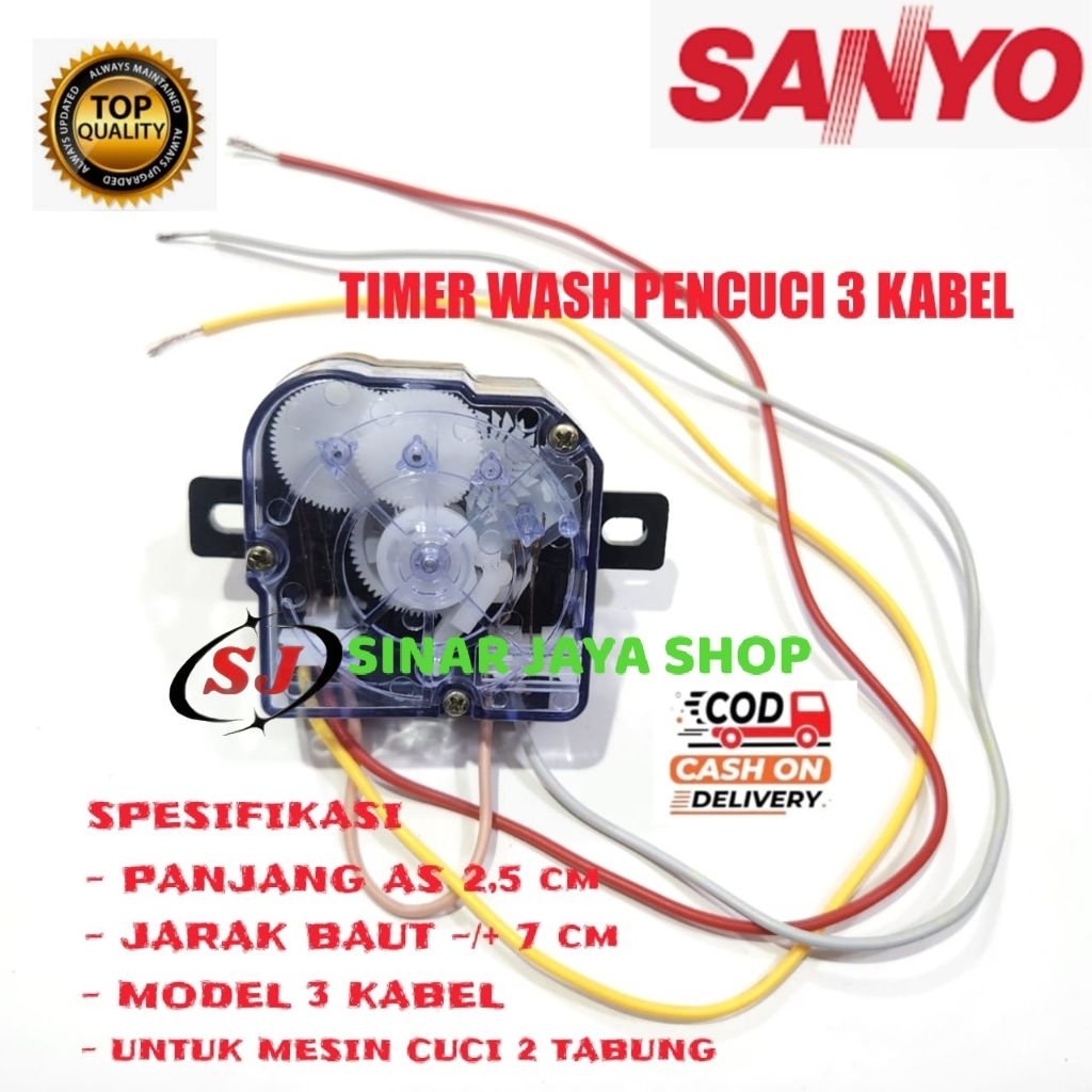 Timer Wash Mesin Cuci SANYO 2 Tabung 3 Kabel / Timer Wash Mesin Cuci SANYO