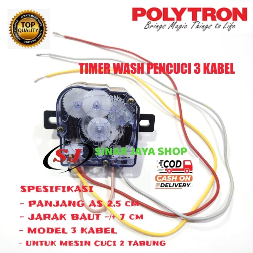 Timer Wash Mesin Cuci POLYTRON 2 Tabung 3 Kabel / Timer Wash Mesin Cuci POLYTRON