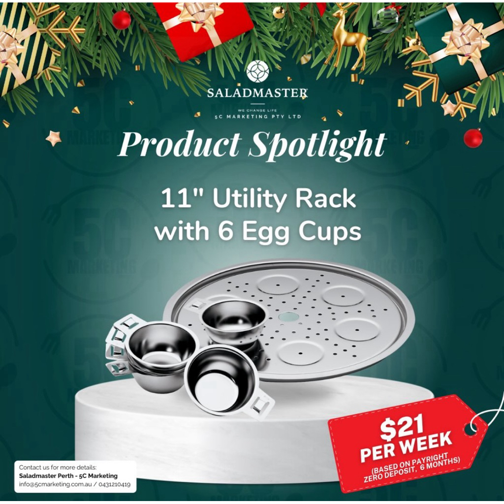 saladmaster utility rack dan egg cup set