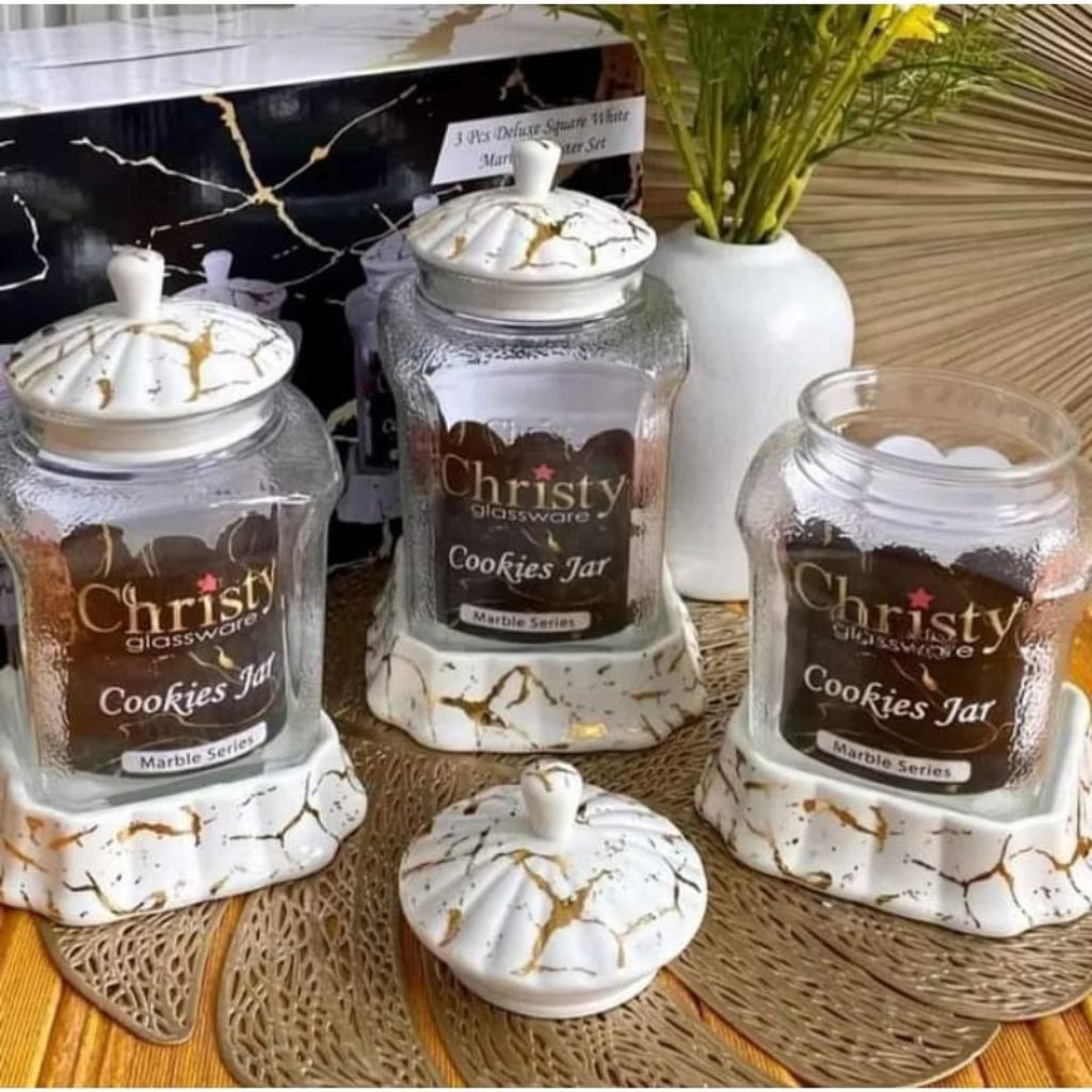 Toples Kaca Fiorenza / Christy Marble Set 3pcs 188