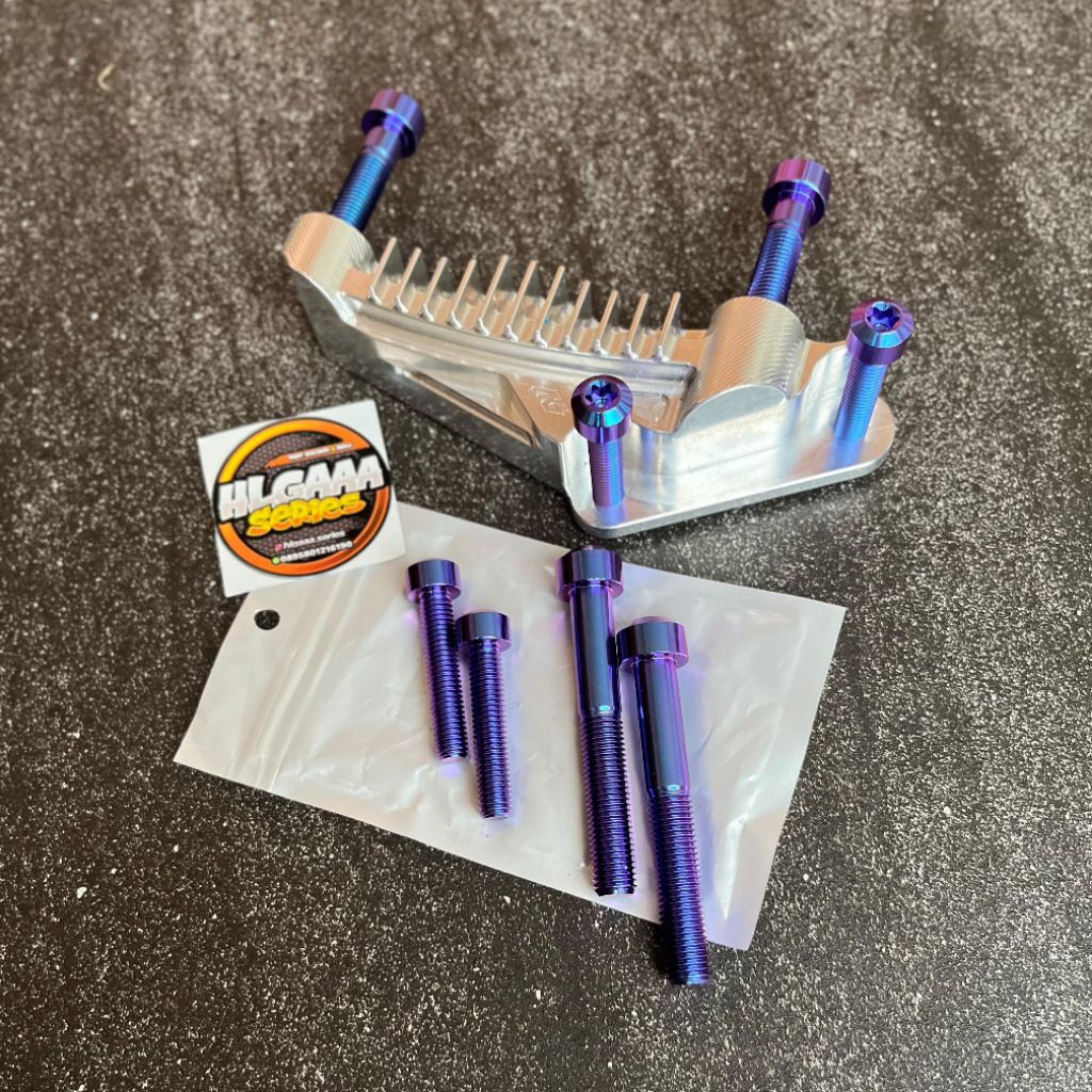 BAUT TITANIUM KALIPER KE BREKET & BREKET KE BOTTOM M10×70 M8×40 TITANIUM