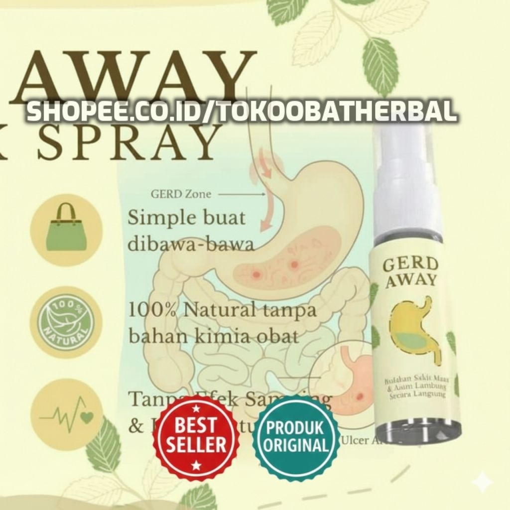 GERD AWAY Mouth Spray - Obat Herbal Lambung Sakit Maag & Gerd 100% Natural