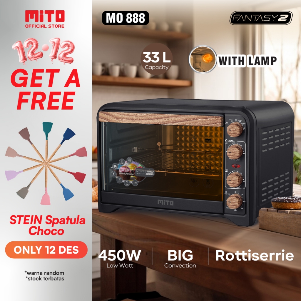 MITO Oven Listrik Fantasy 2 MO888 Wood Series 33L Low Watt