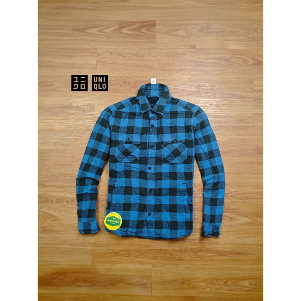 uniqlo Casual flanel sherpa outer shirt