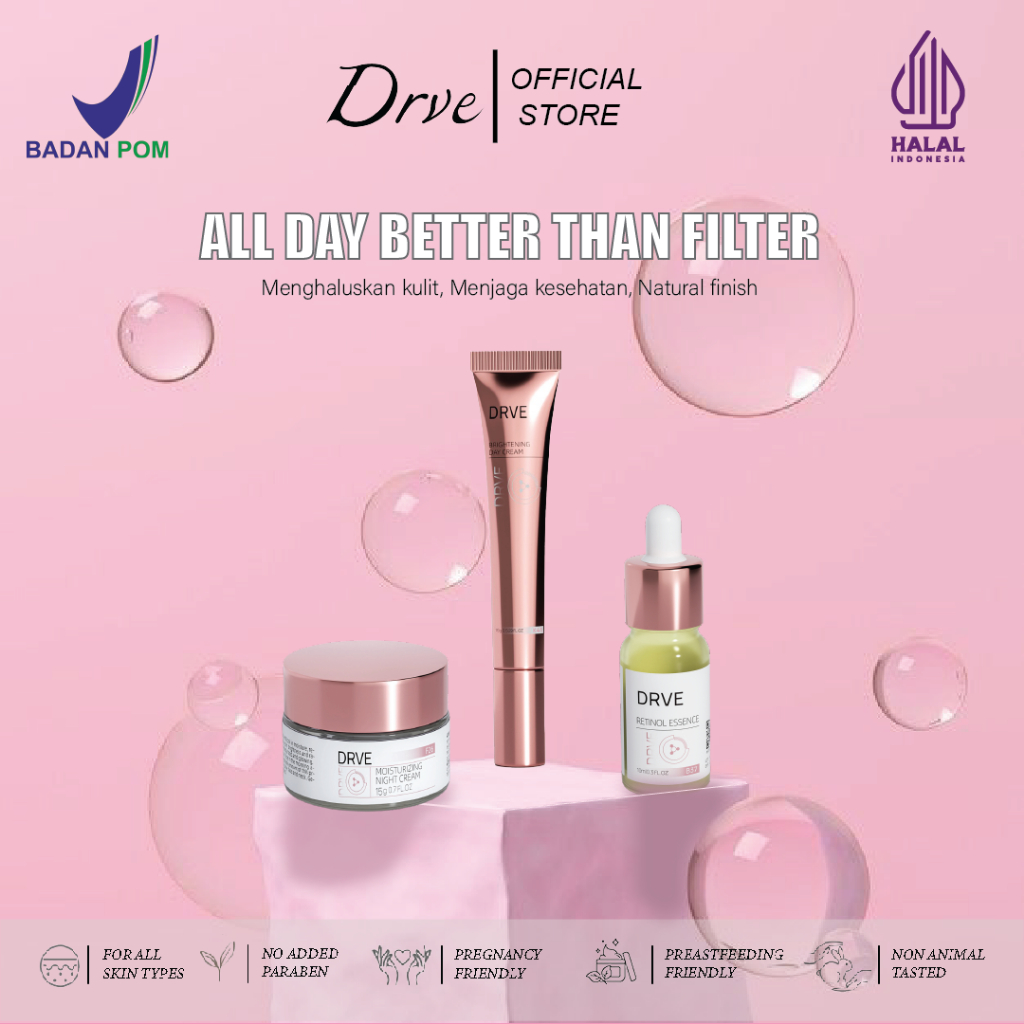 Drve paket bundling 3in1 tampil cantik dengan kandungan Niaciamide untuk  kulit sehat dan bersinar m