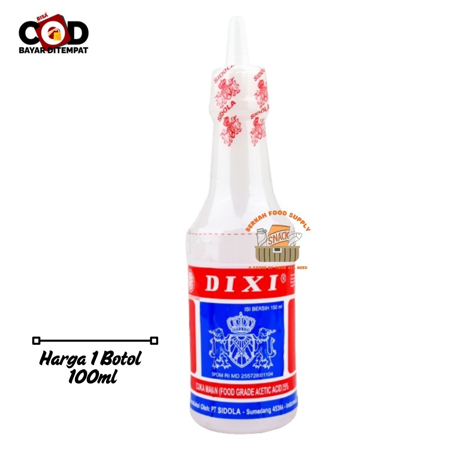 (BERKAH)Cuka Dixi Sidola 100ml Cuka Masak Cuka Dapur Cuka Putih White Vinegar Pelengkap Rasa Asam Se
