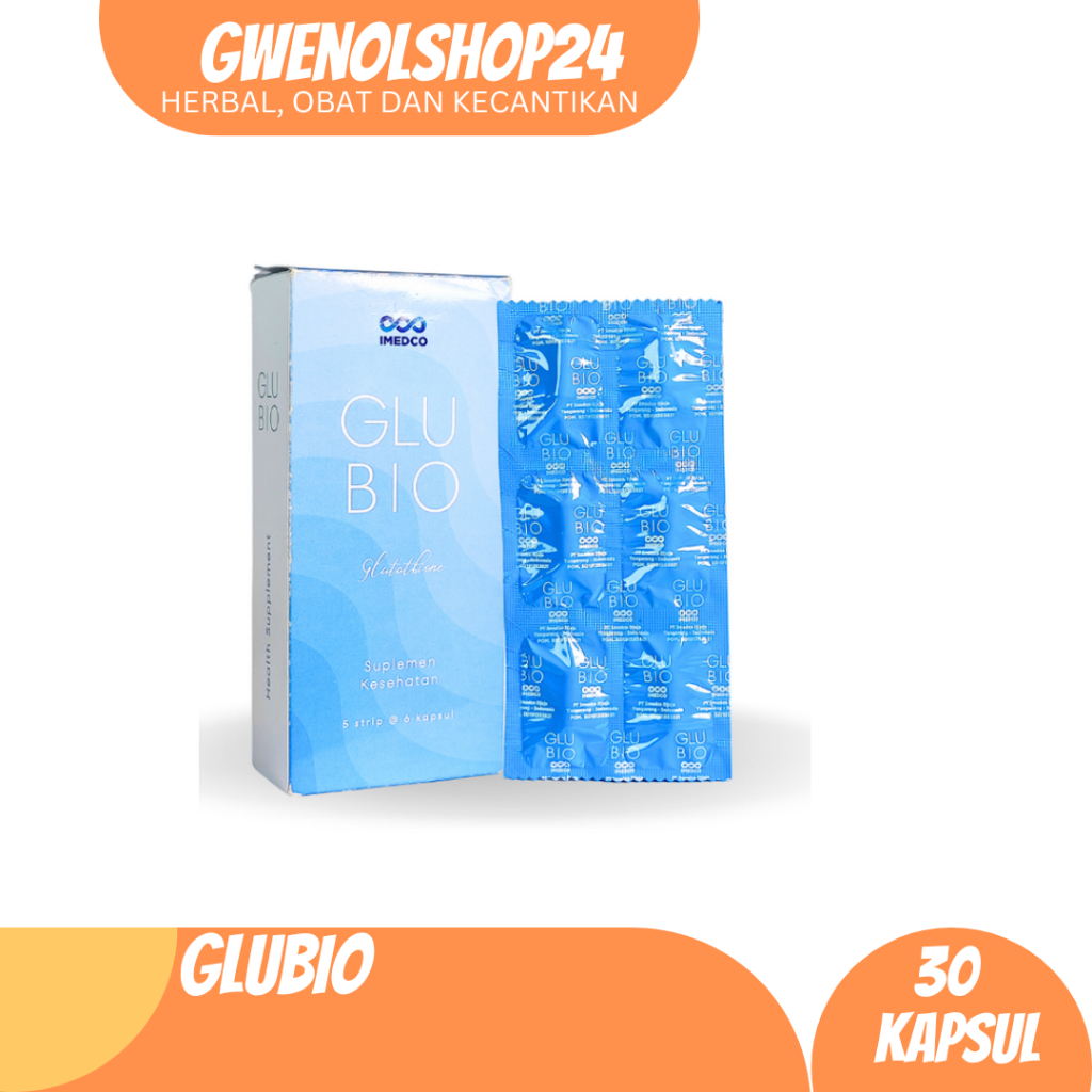 Glu Bio Glutathion Box 30's Kapsul Imedco | GluBio 30's Kapsul Imedco /  Vitamin Pemutih Kulit