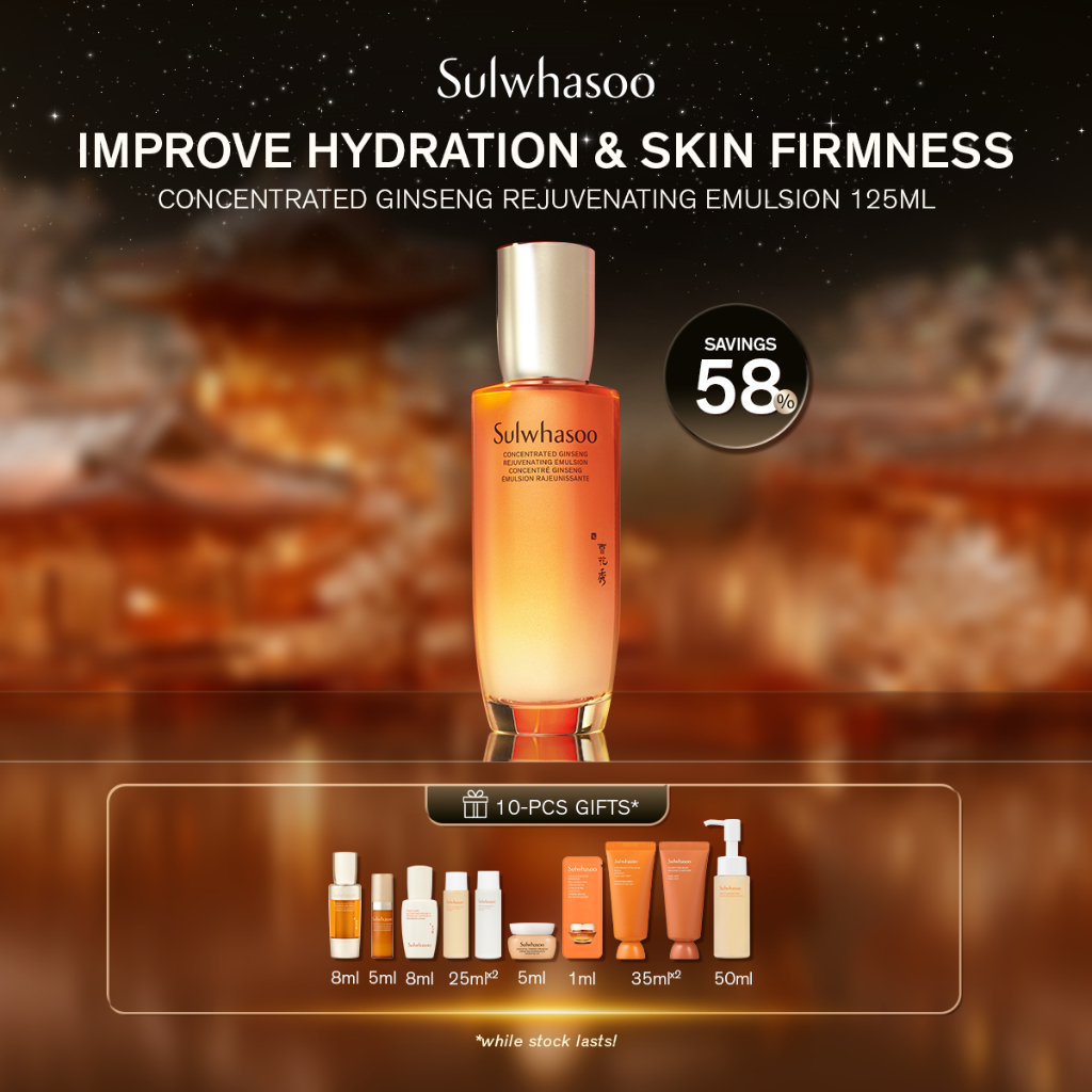 [12.12 Special Set] Sulwhasoo Concentrated Ginseng Rejuvenating Emulsion 125ML- Skincare, Perawatan 