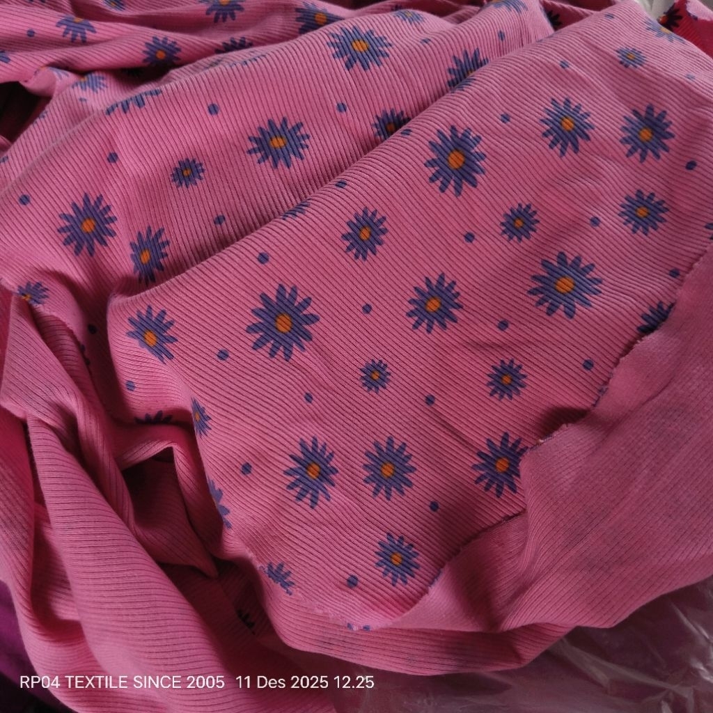 HARGA/0,5 M | BAHAN KAOS CABUT JARUM | KAIN KAOS KNIT | KAIN MANGO KNIT | BAHAN RIB MOTIF BUNGA