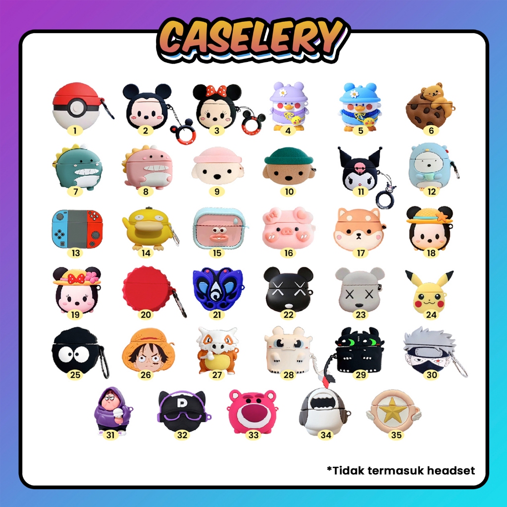 [C] Case Airpods Pro 6 / Robot Flybuds T10 / Lenv HT38 / J6 Soft Case Karakter Luffy