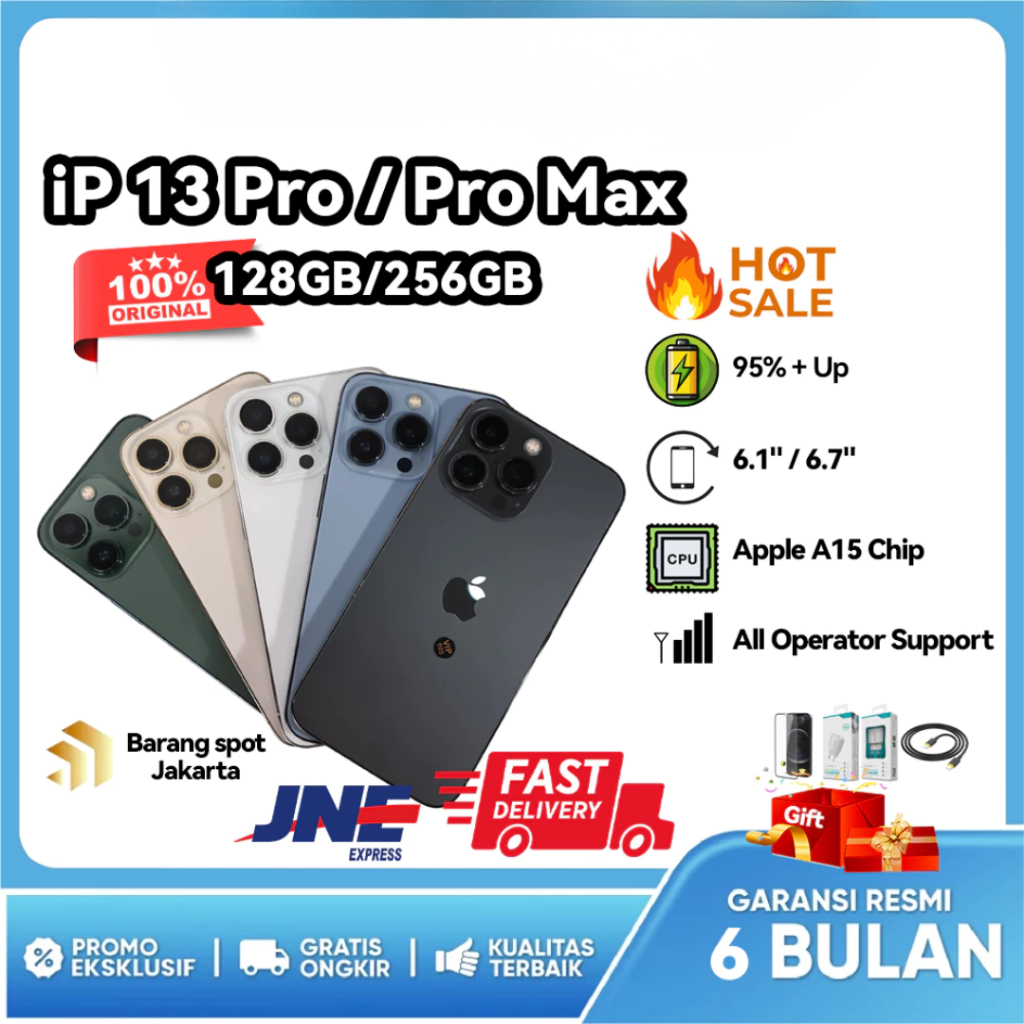 iPhone 13 Pro / 13 Pro Max Second Original 100% No Minus Fullset No Refurbish iP 13 Pro - iP 13 Pro 