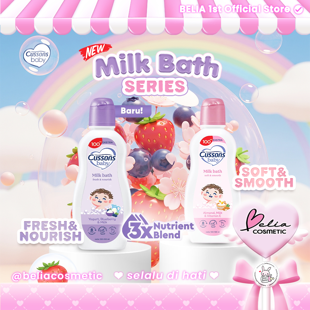 ™ BELIA ™ CUSSONS Baby Milk Bath Sabun Mandi Bayi 100ml + 100ml | Fresh & Nourish | Soft & Smooth
