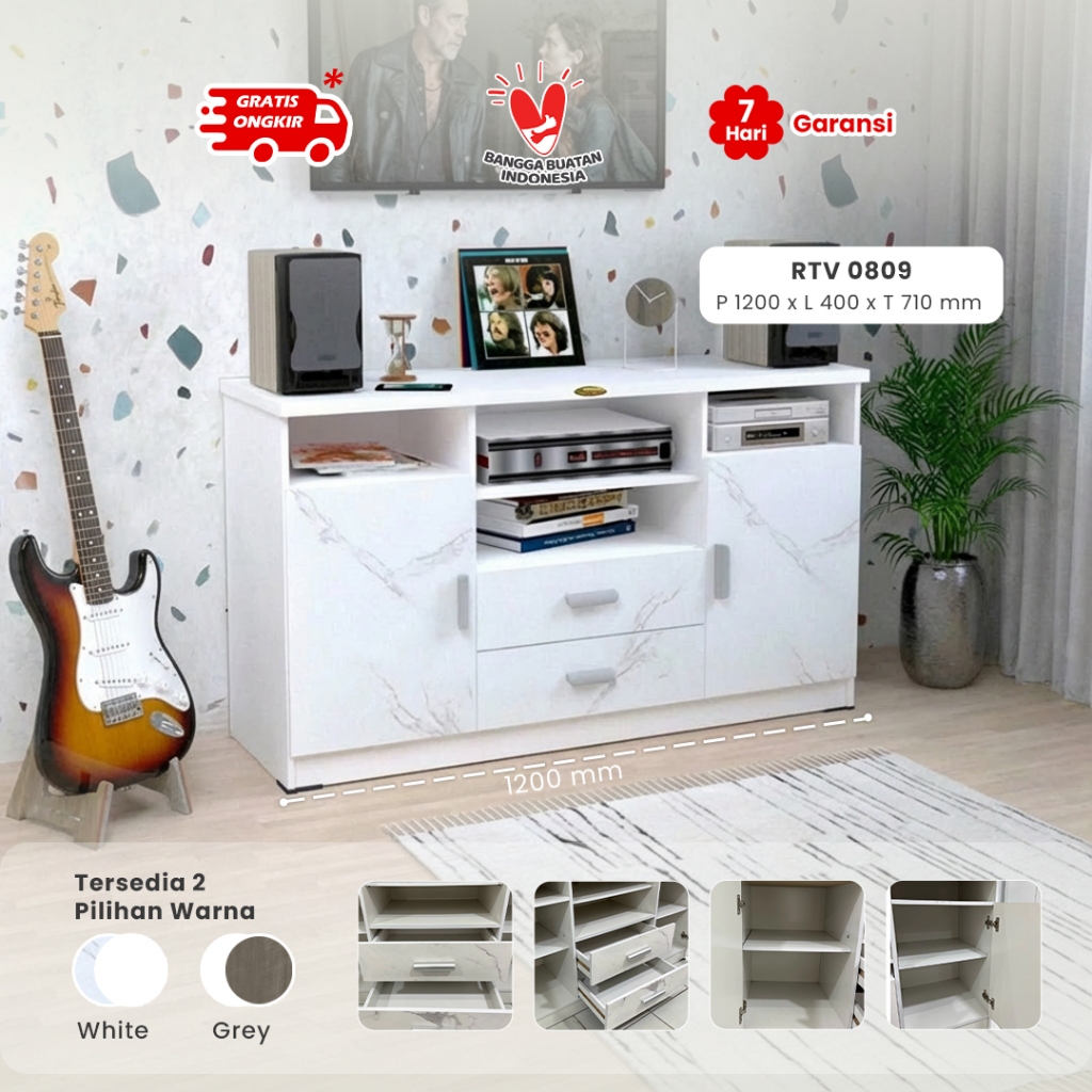 Rak TV Minimalis Cabinet Meja TV / Cabinet Serbaguna  Aestetic Murah RTV 0809- DEKOIDEA.ID