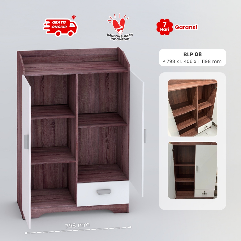 Lemari Pakaian Anak Minimalis Lemari Baju Kos 2 Pintu - BLP 08 Dekoidea.id