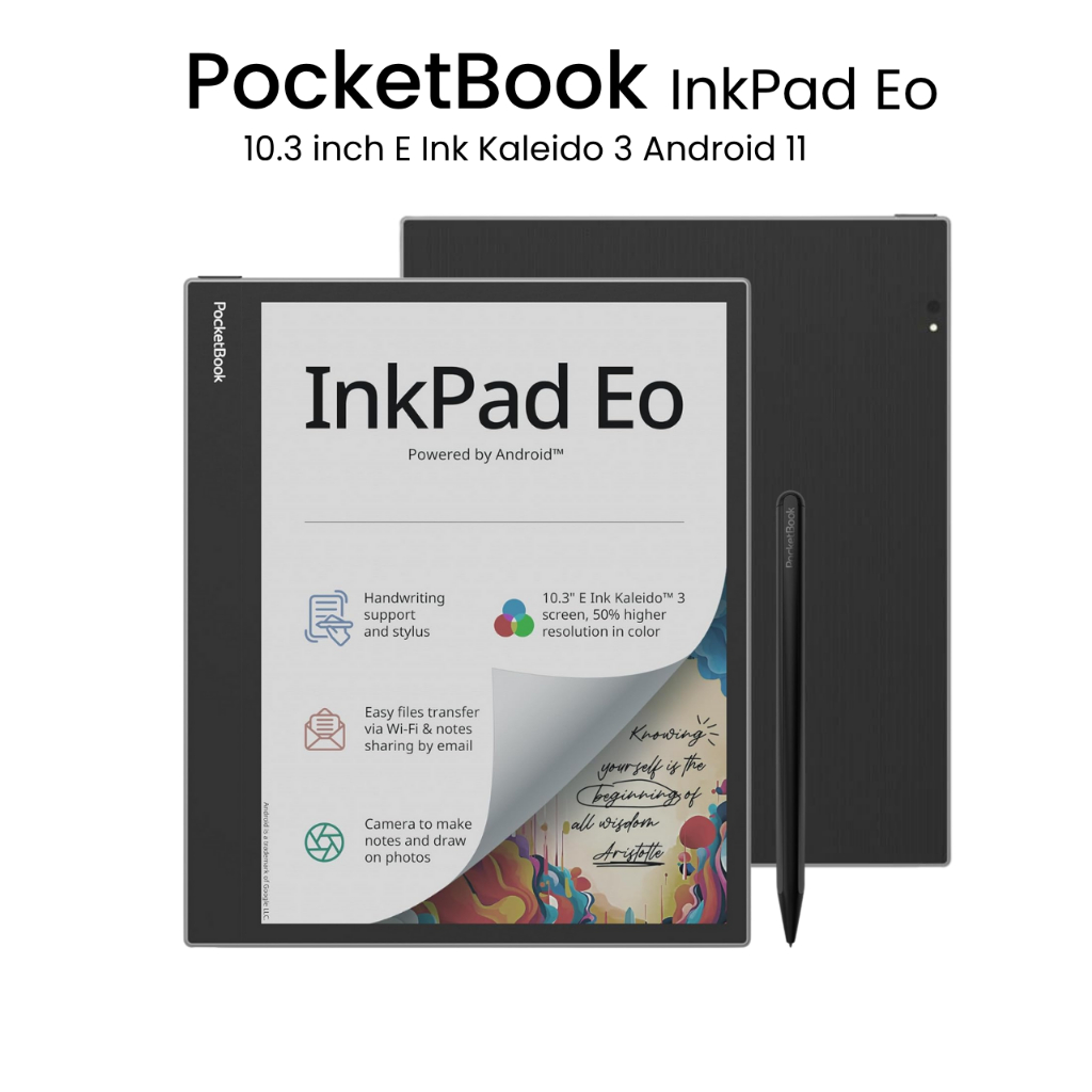 PocketBook InkPad Eo - Reader Buku Elektronik 10.3 Inci dengan Teknologi E Ink Kaleido 3