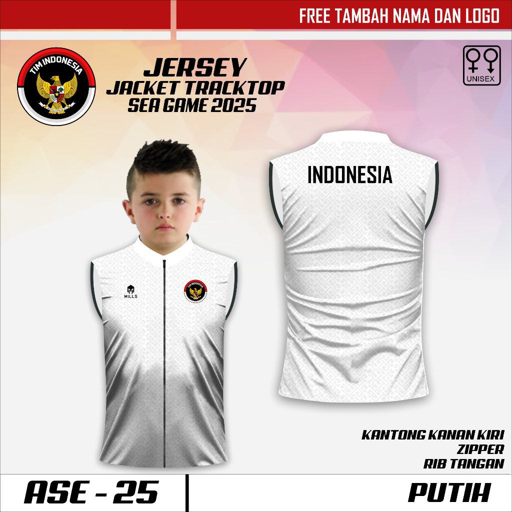 Vest anak timnas badminton terbaru Jaket tracktop singlet badminton timnas Indonesia sea games thail