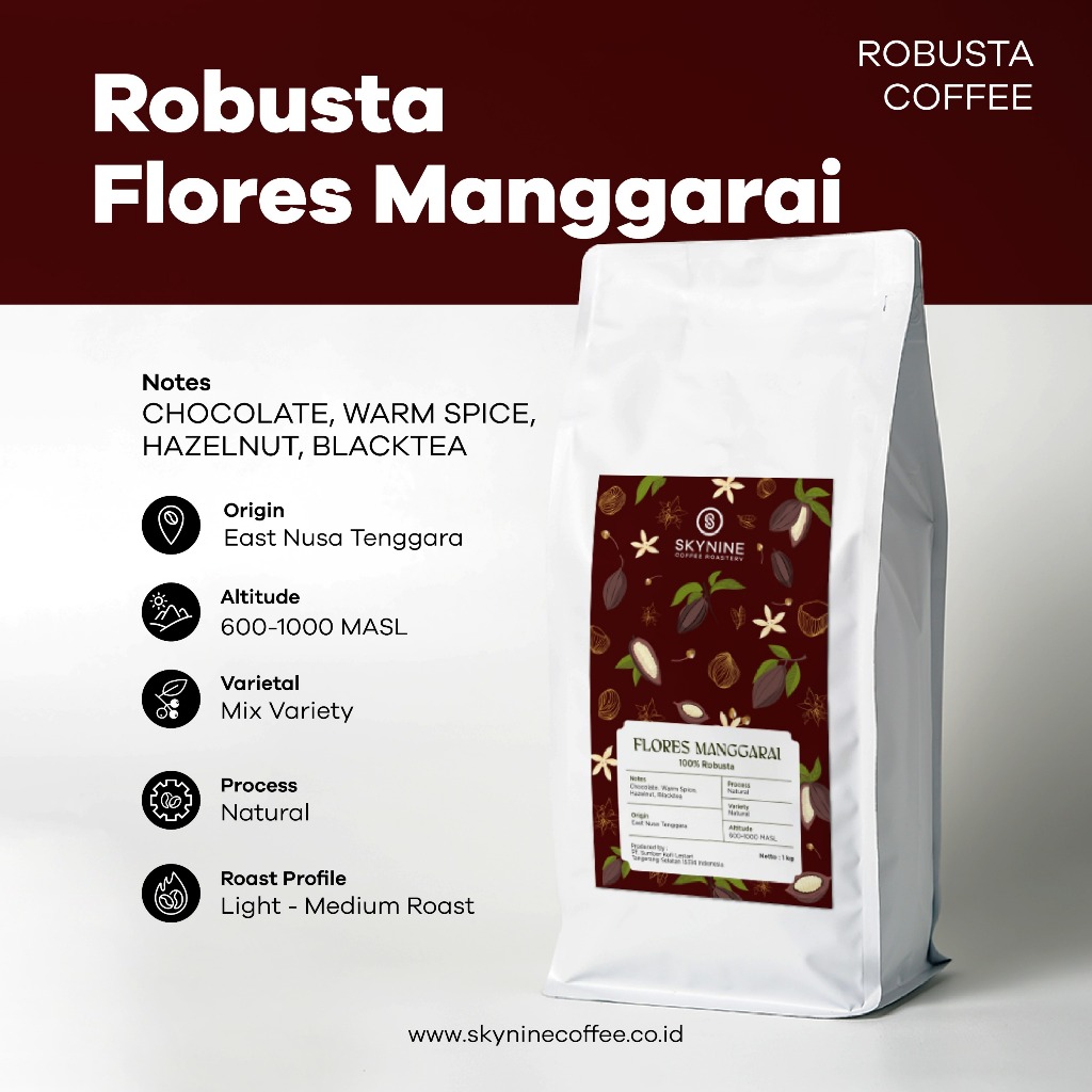 KOPI ROBUSTA FLORES MANGGARAI 1KG ROASTED BEANS