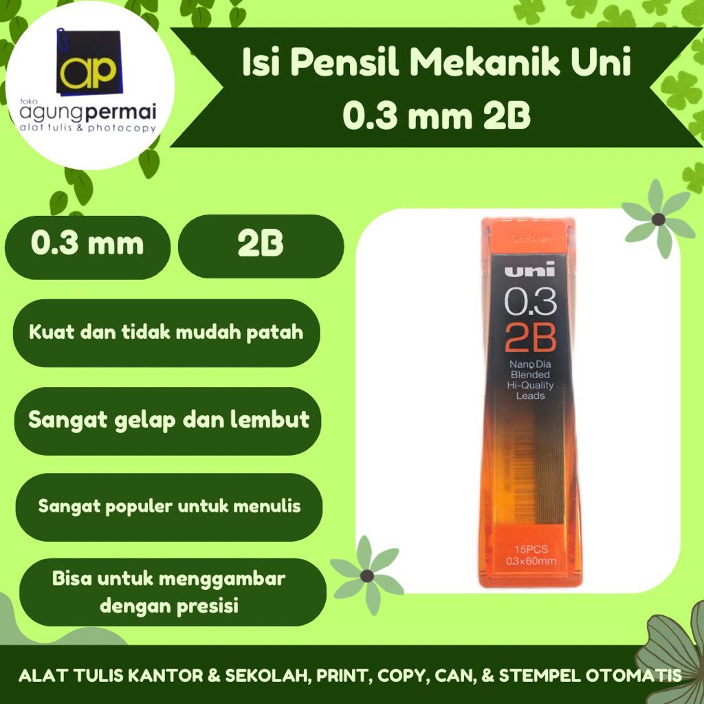 Isi Pensil Mekanik Uni NanoDia 0.3 2B
