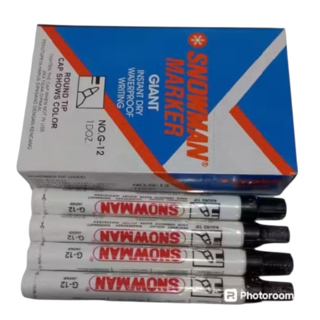 SNOWMAN MARKER G12 spidol snowman spidol permanen 1pak isi 12pcs