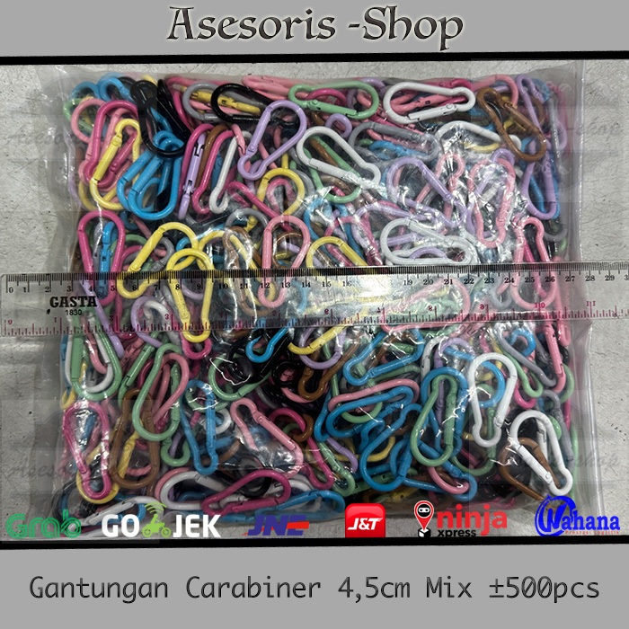 [Grosir 500Pcs ] Gantungan Kunci Carabiner Hook 4,5 Cm Mix Carabiner Mix Gantungan Hook Carabiner