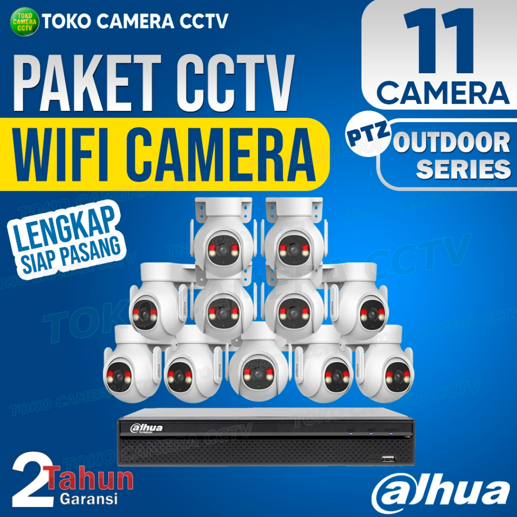 PAKET CCTV WIFI PTZ DAHUA OUTDOOR 16 CHANNEL 11 KAMERA