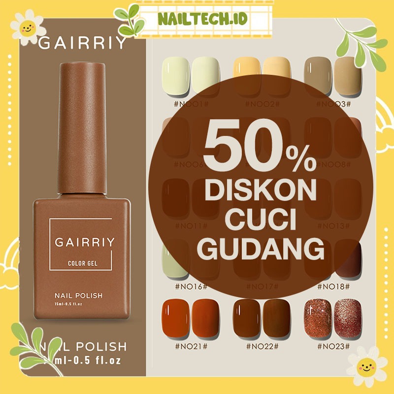 [1-30] GAIRRIY Caramel Brown Milk Coffee UV Gel Nail Polish 15ml LED / Kutek gel Chocolate / Coklat 