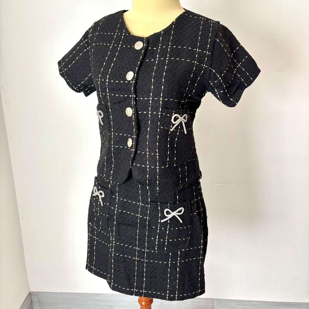 Lenata BKK One Set Tweed / atasan rok tweed korean style