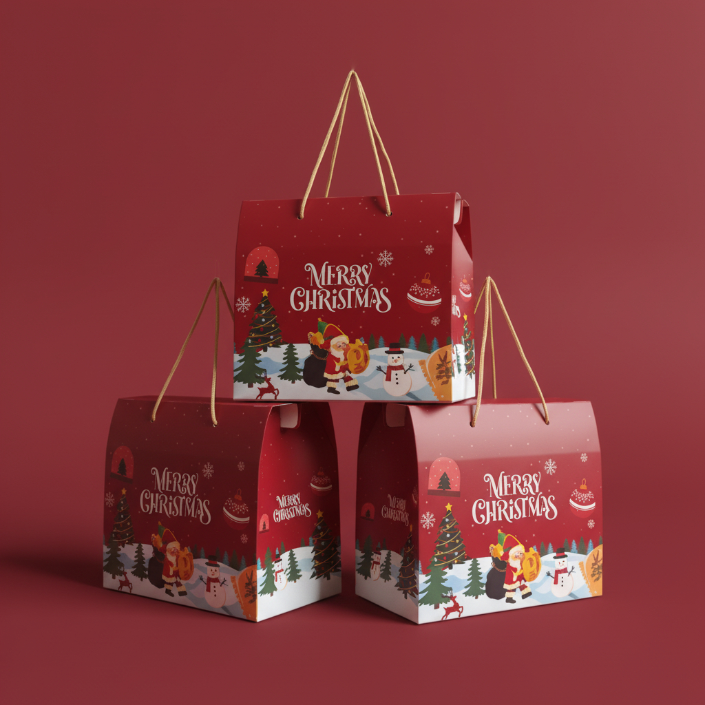 Box Hampers Natal / Papebag Natal / Gable Box Natal / Box Souvenir Natal / Box Untuk Hadiah Natal
