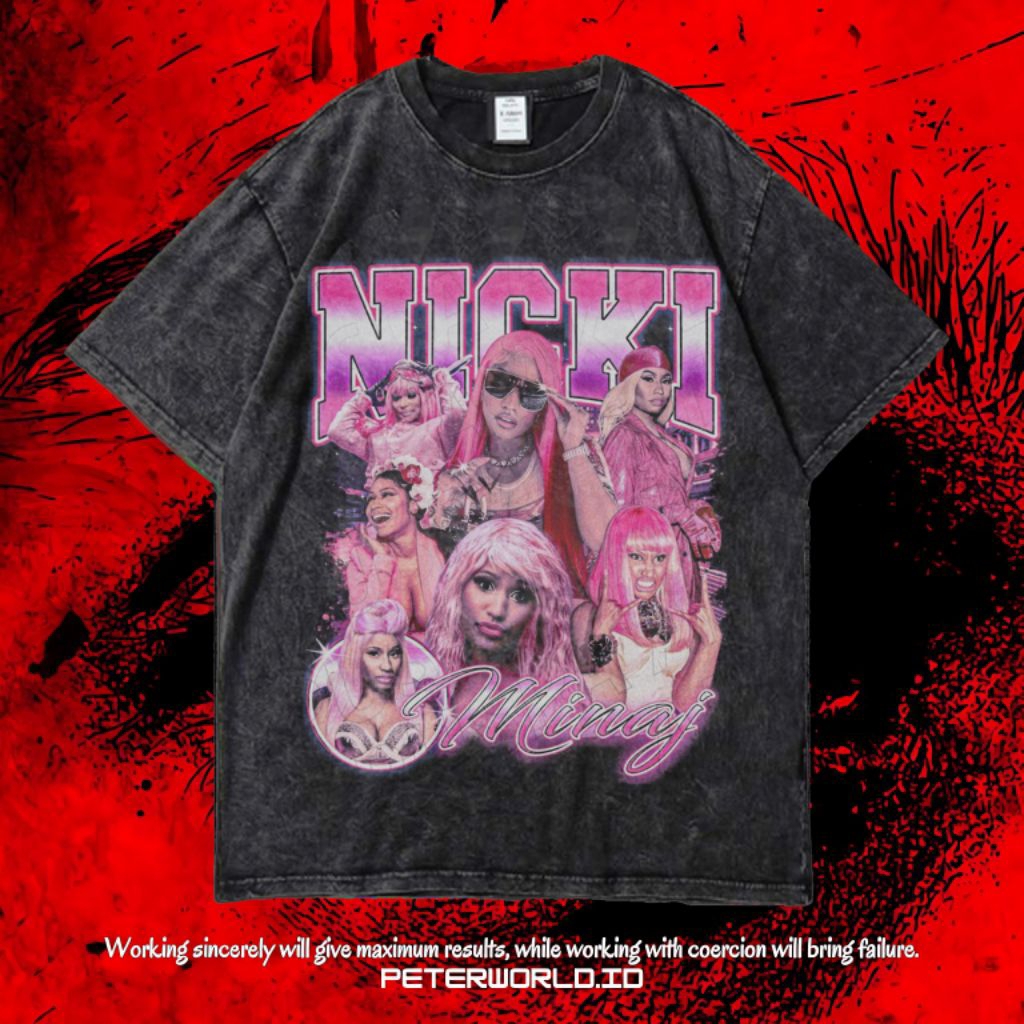 PETERWORLD "NICKI MINAJ" KAOS OVERSIZED / KAOS WASHED / STONE WASH / OVERSIZED T SHIRT / KAOS NICKI 