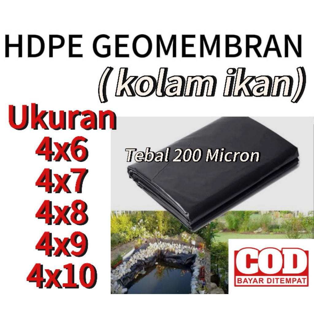 Hdpe Geomembran berbagai ukuran Tebal 200 micron ( kolam ikan )