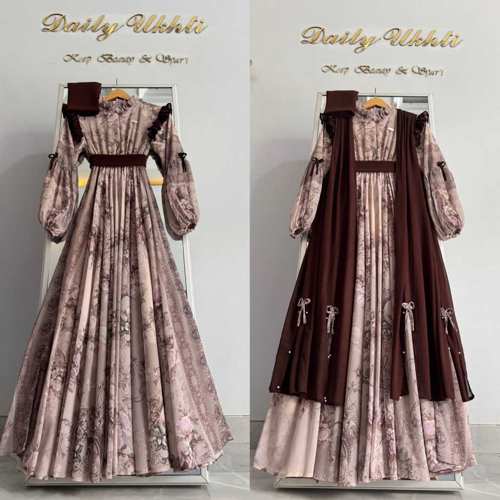 Vanessa gamis set hijab by Daily Ukhti boutique premium