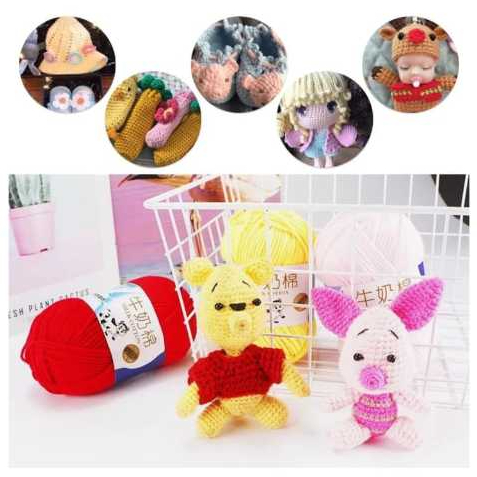 BENANG RAJUT MILKY/ BENANG RAJUT SUSU/BENANG KATUN SUSU/MILK COTTON/Benang Rajut Milk Cotton 5 ply