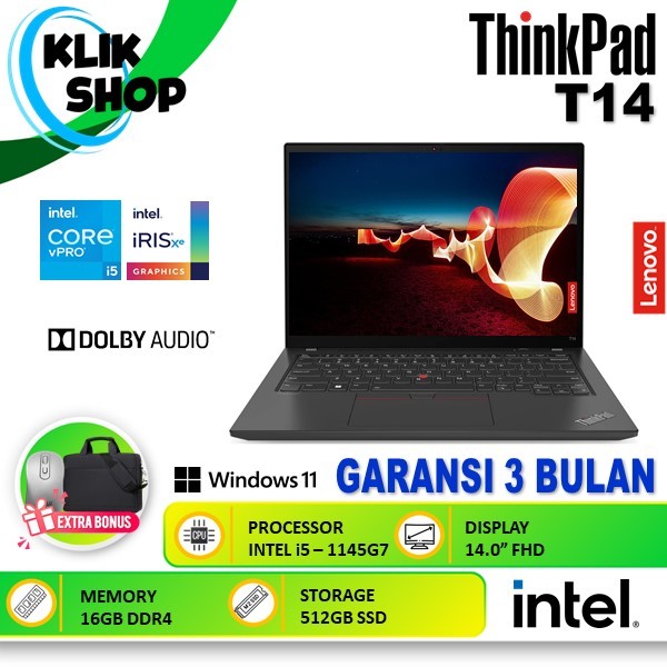 LENOVO ThinkPad T14 i5 1145G7 16GB 512GB 14.0 FHD Win10Pro