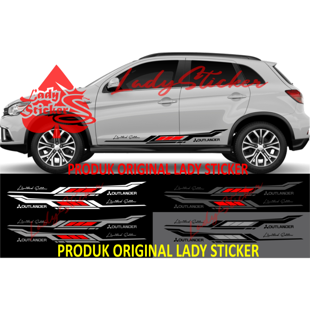 Cutting sticker mobil outlander sticker stiker mobil mitsubishi outlander