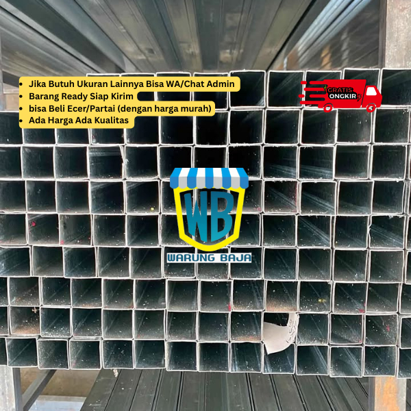 Hollow Galvanis 40 x 60 x panjang 6 meter - holo galvanis - besi murah - warung baja -  hollow galva