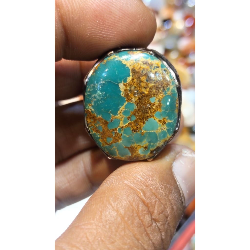 Natural Pirus Persia hijau urat emas