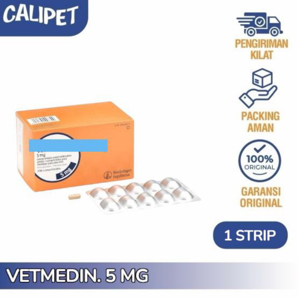 Vetmedin 5mg untuk Kesehatan Jantung Anjing 1 Strip