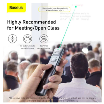 BASEUS WIRELESS LASER PRESENTER RECHARGEABLE GREEN POINTER LASER